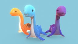 3D Cartoon Dinosaur Plesiosaurus