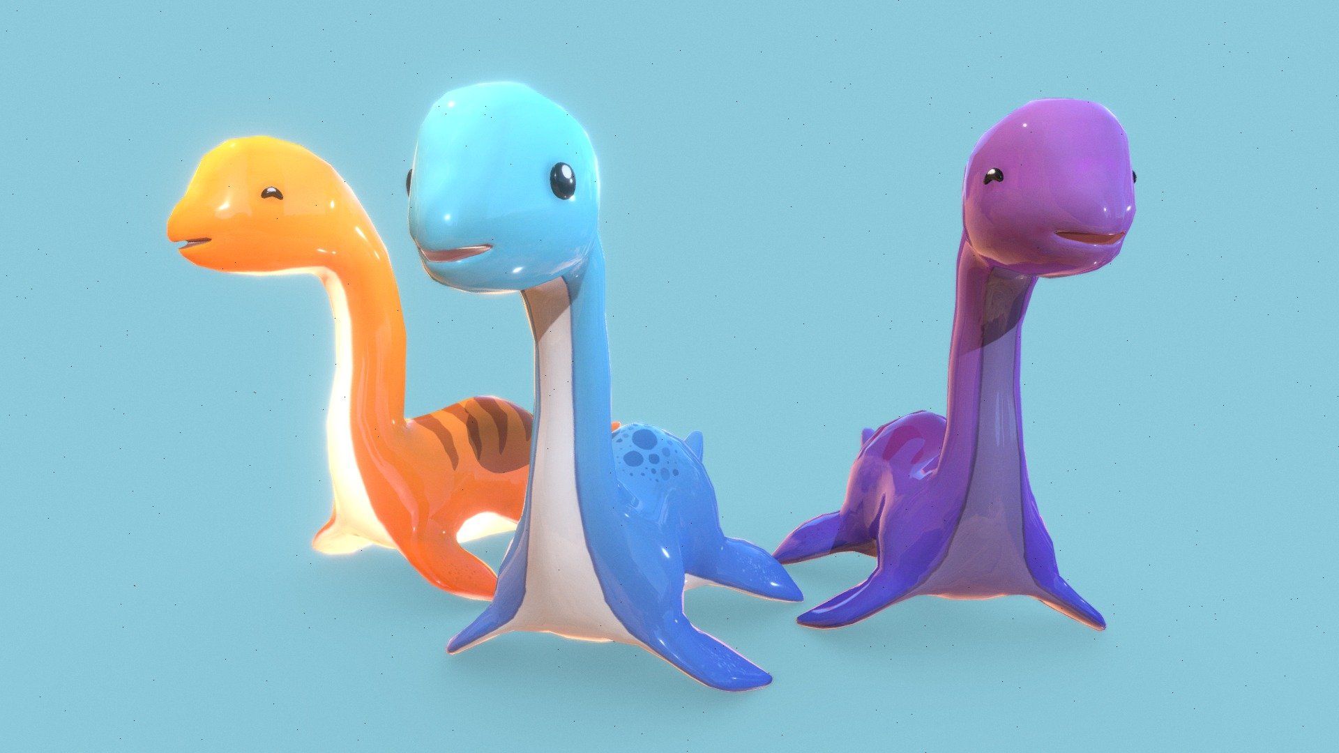 3D Cartoon Dinosaur Plesiosaurus 3d model