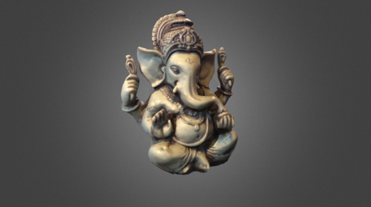 Classic Ganesh Ceramic Painted 3d model