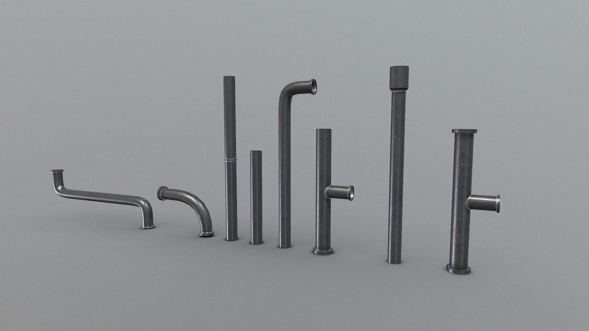 Steel Modular Pipes 3d model