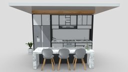 white modern design kitchen with lights blender