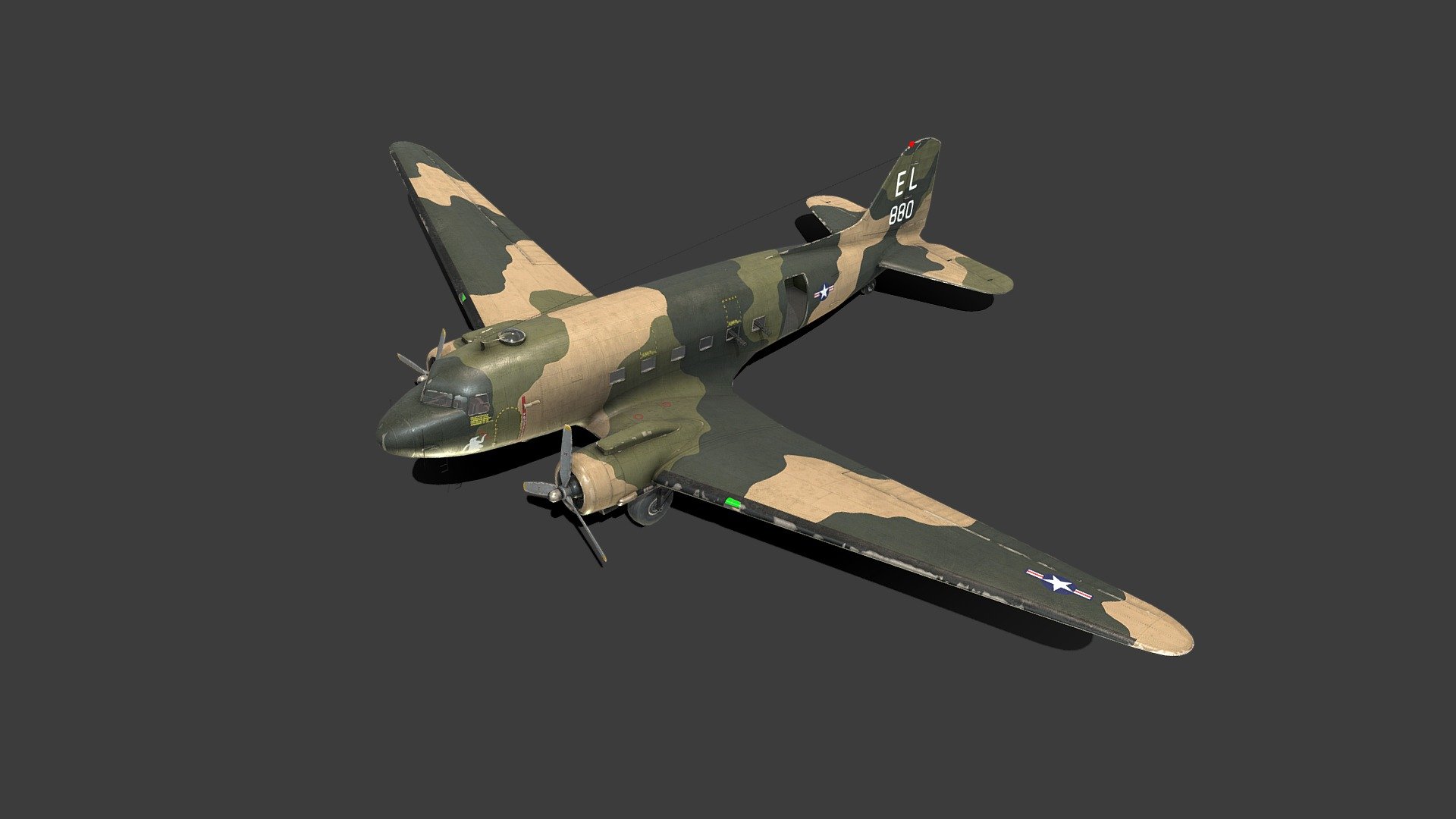 Douglas AC-47 Spooky Gunship 3d model