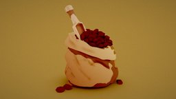 Low Poly Cartoon Coffee Sack