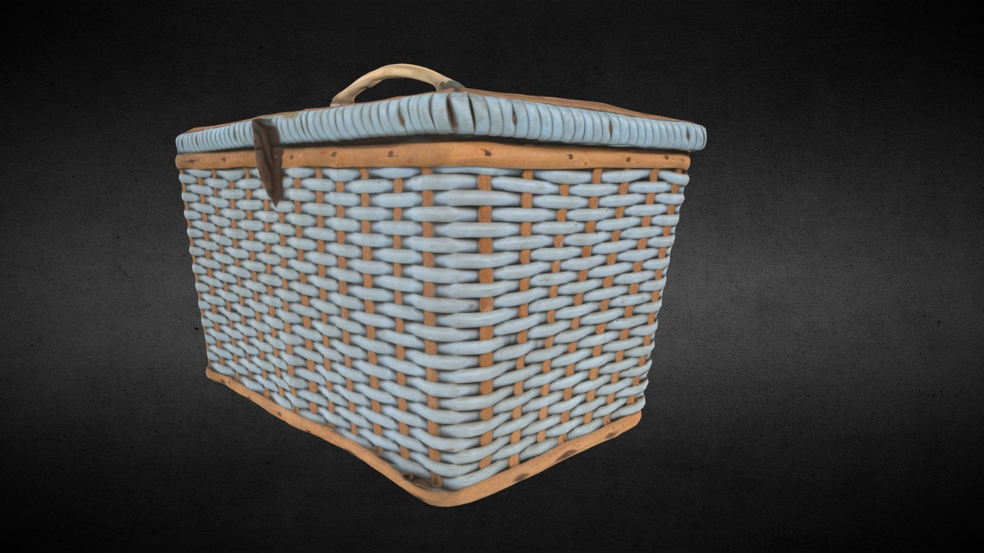 wicker picnic basket 3d model