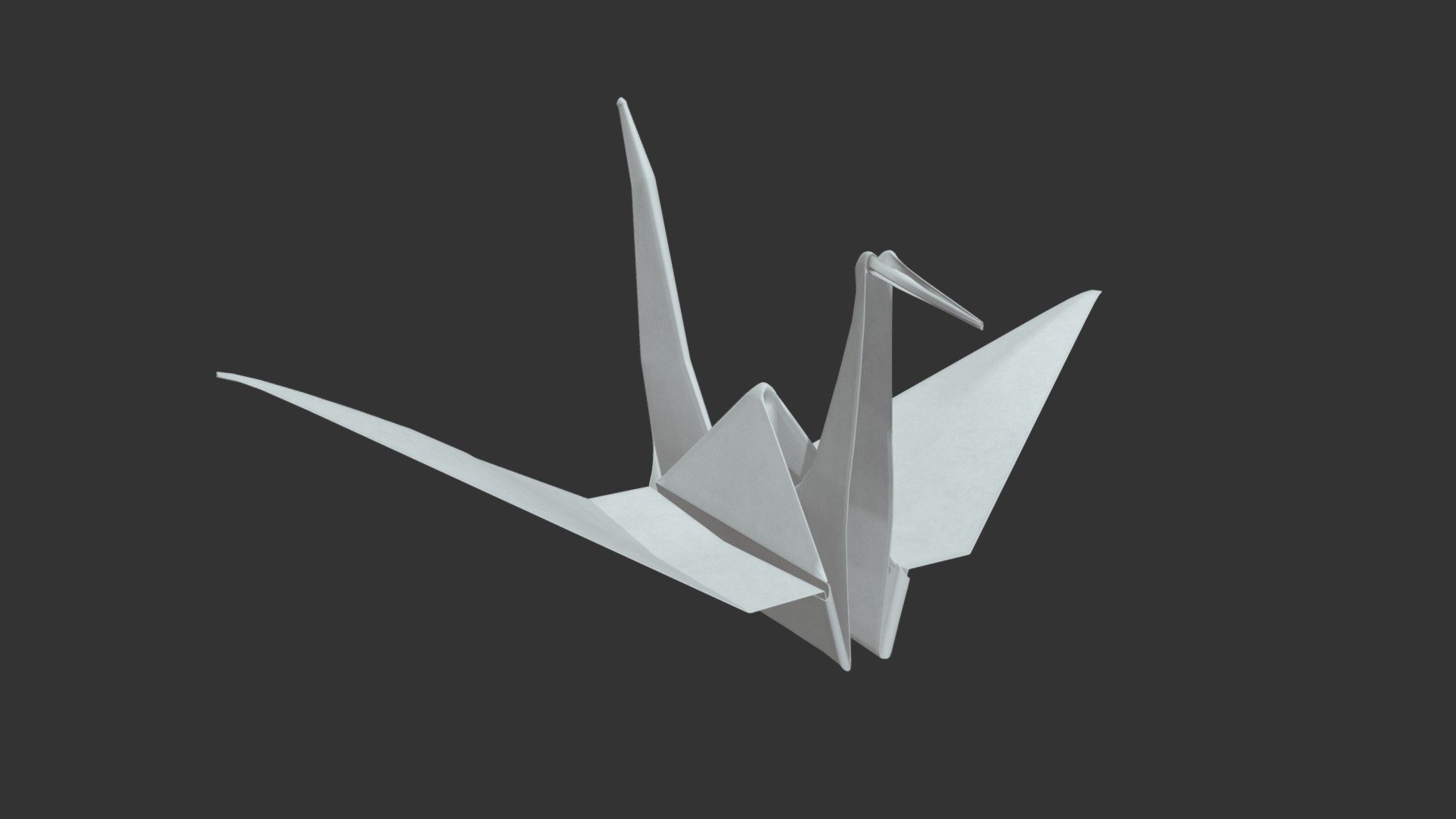 Paper origami crane 3d model