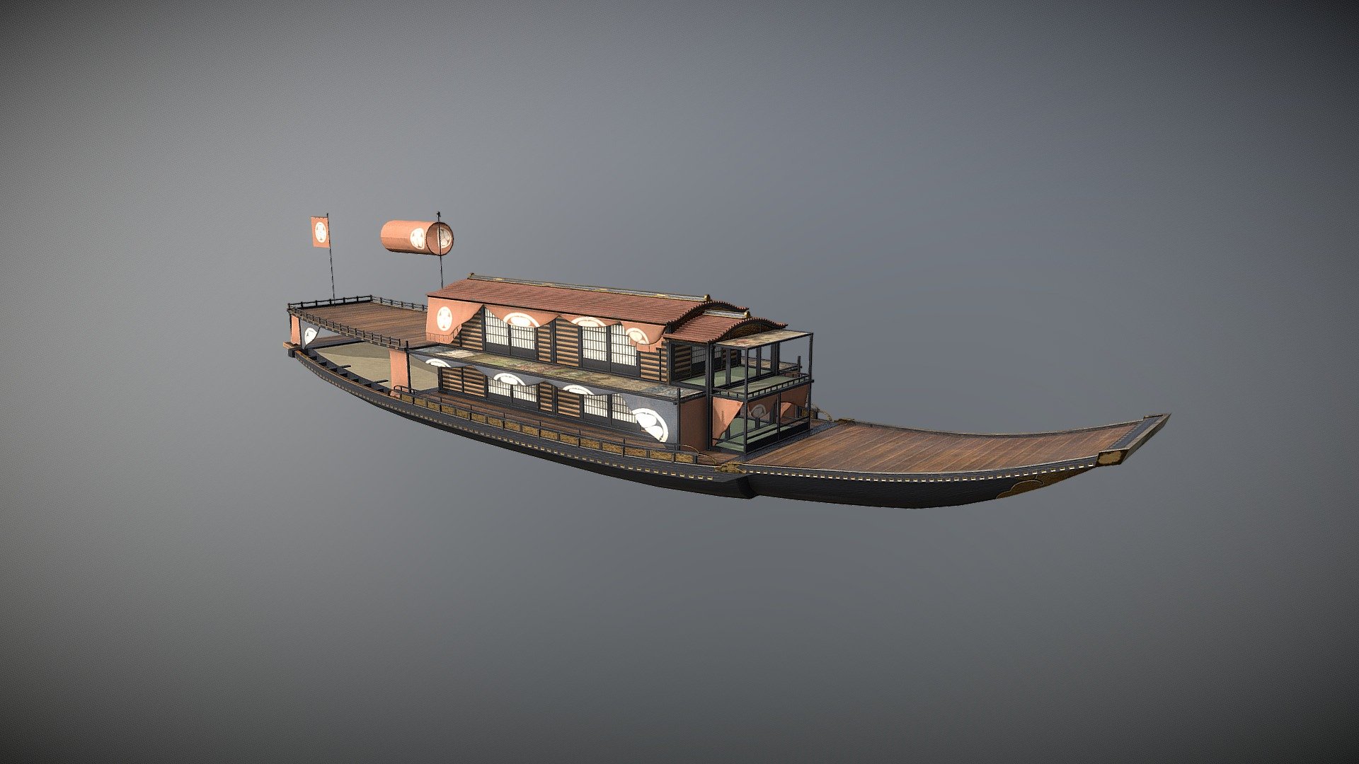 Japanese Medieval Ship 3d model