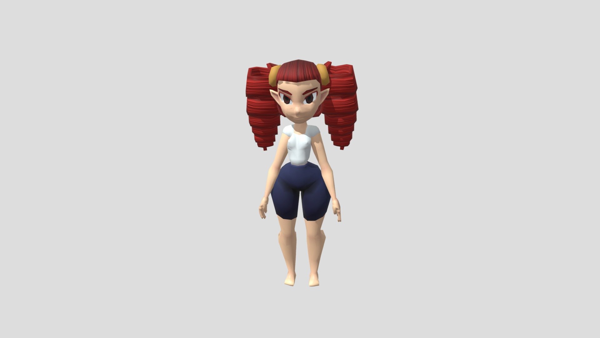 low poly girl 3d model