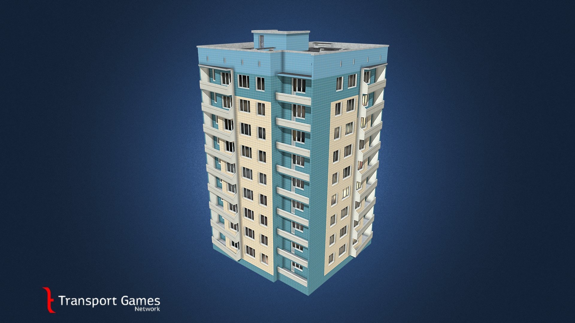 1-464D corner blue-sandy-green 3d model