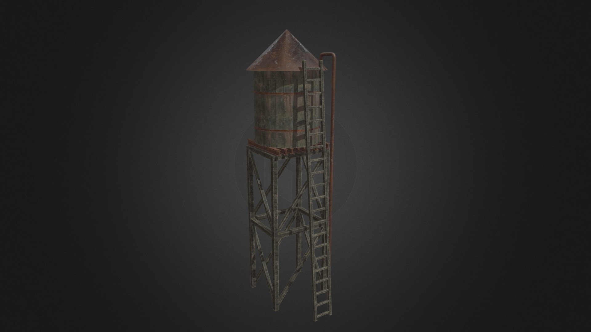 Old Water Tower Environment 3d model