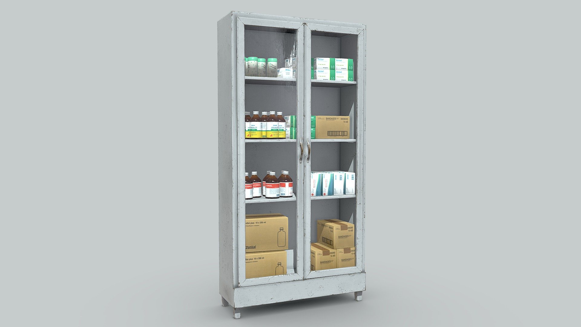 Medicines hospital cupboard 3d model