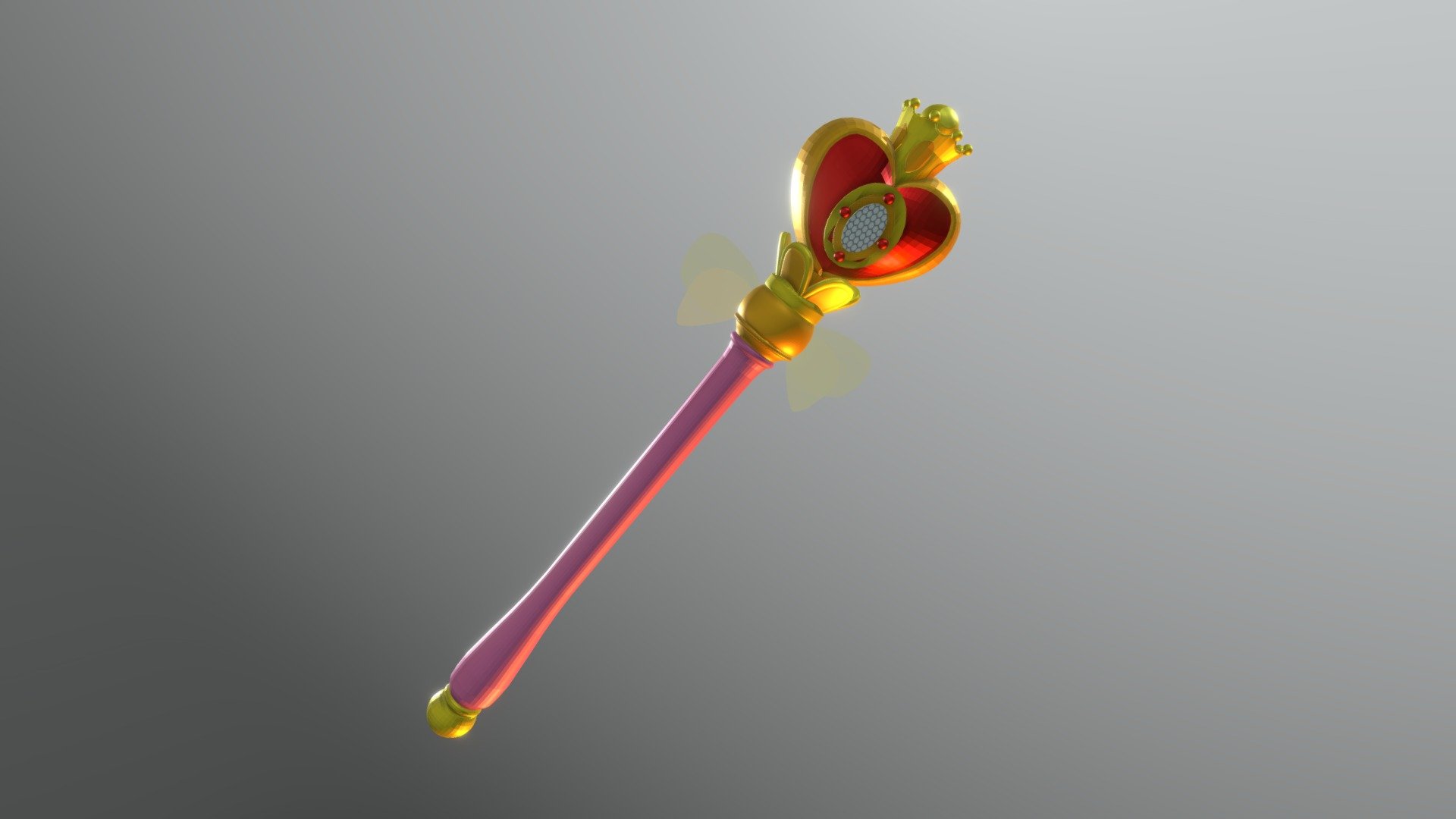 Spiralheart Moon Rod 3d model