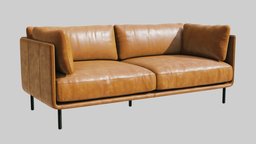 Crate&Barrel Wells Leather Sofa