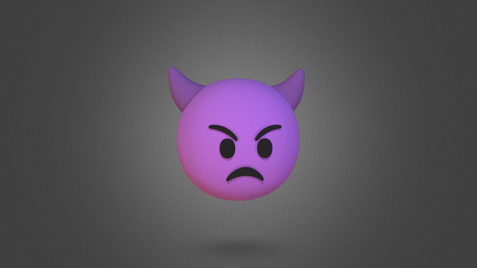 Angry Face with Horns Emoji 3d model