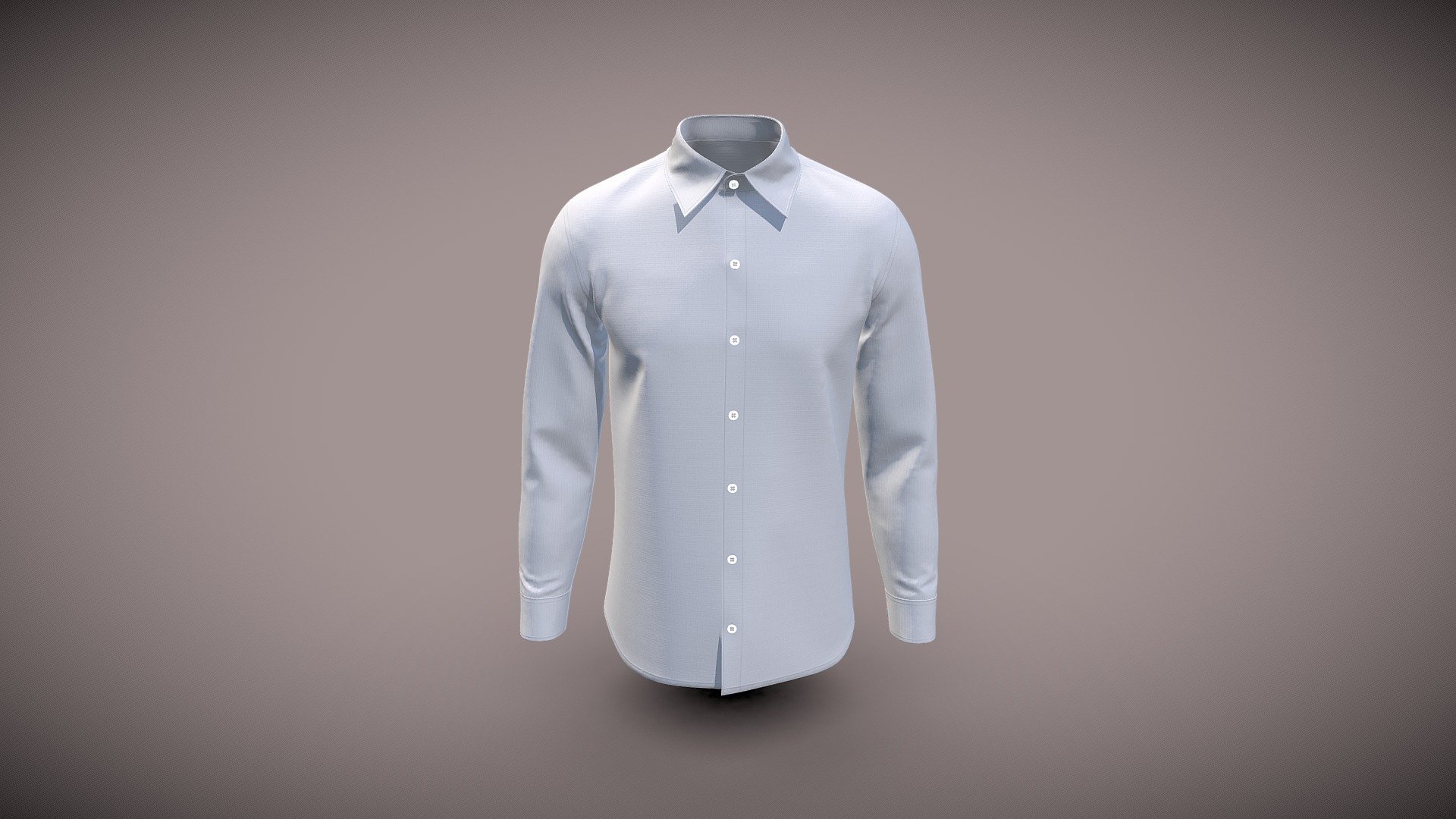 White Men Slim Fit Casual Shirt Design 3d model