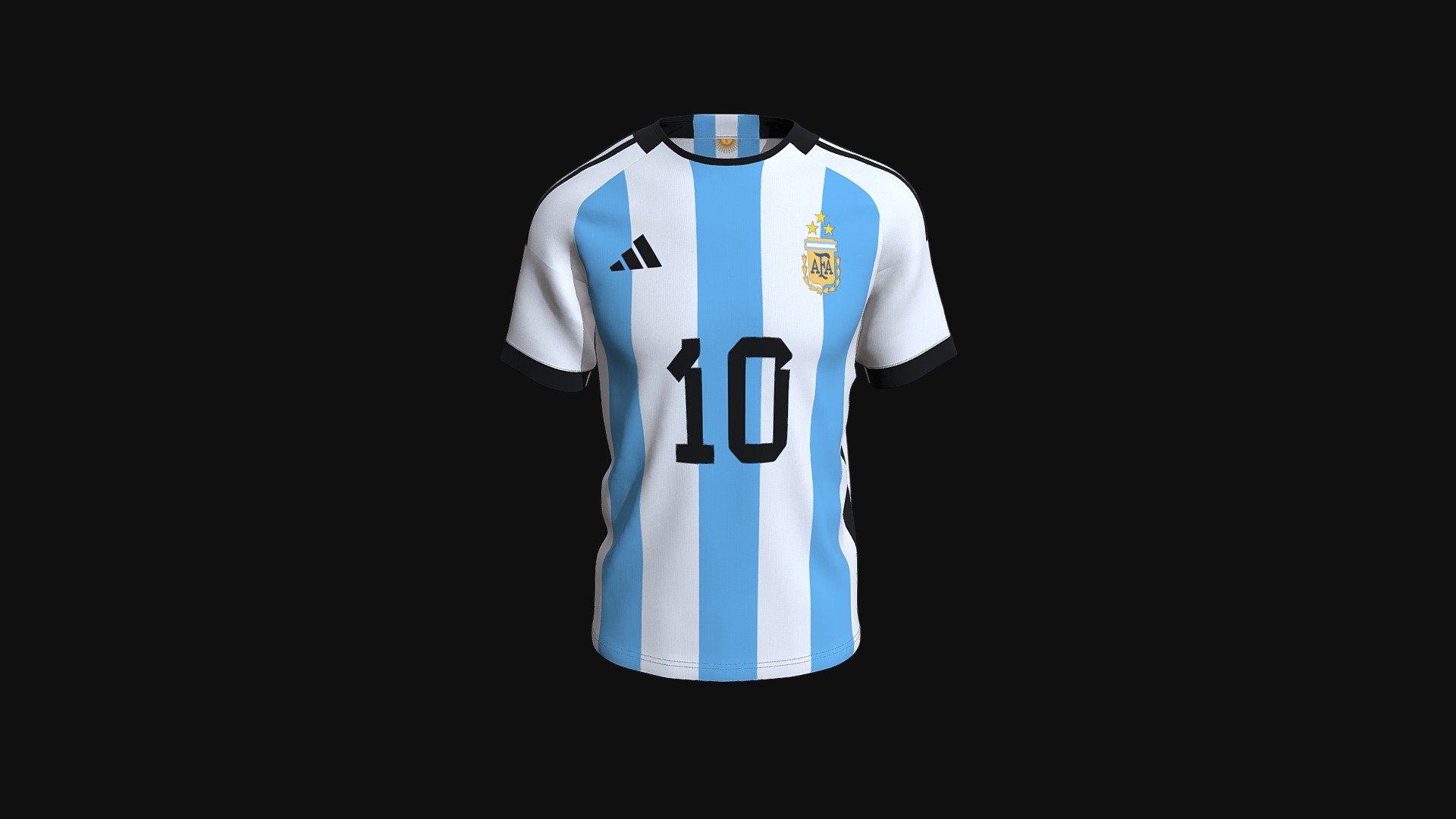 Messi Jersey Design With 3 Star 3d model