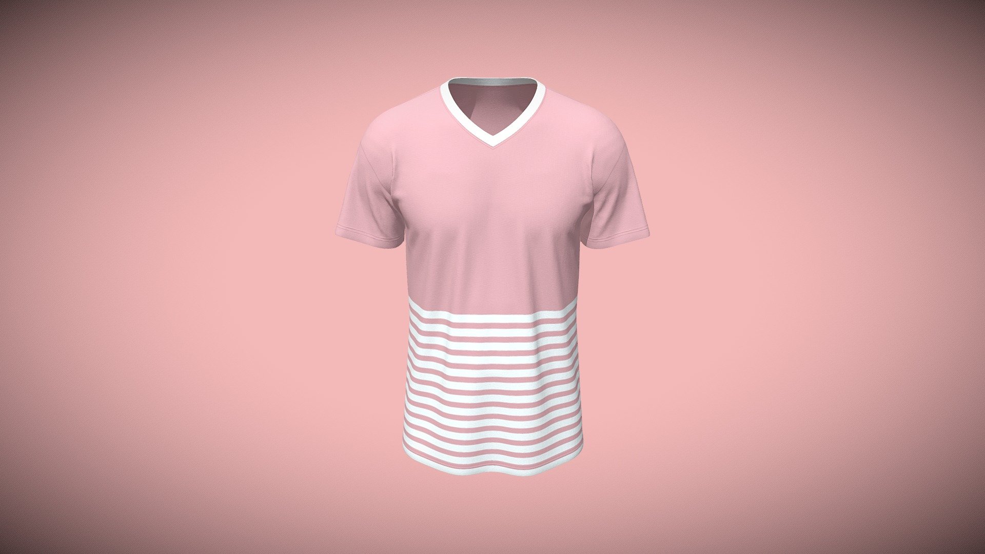 V- Neck Set In Sleeve Tee 3d model