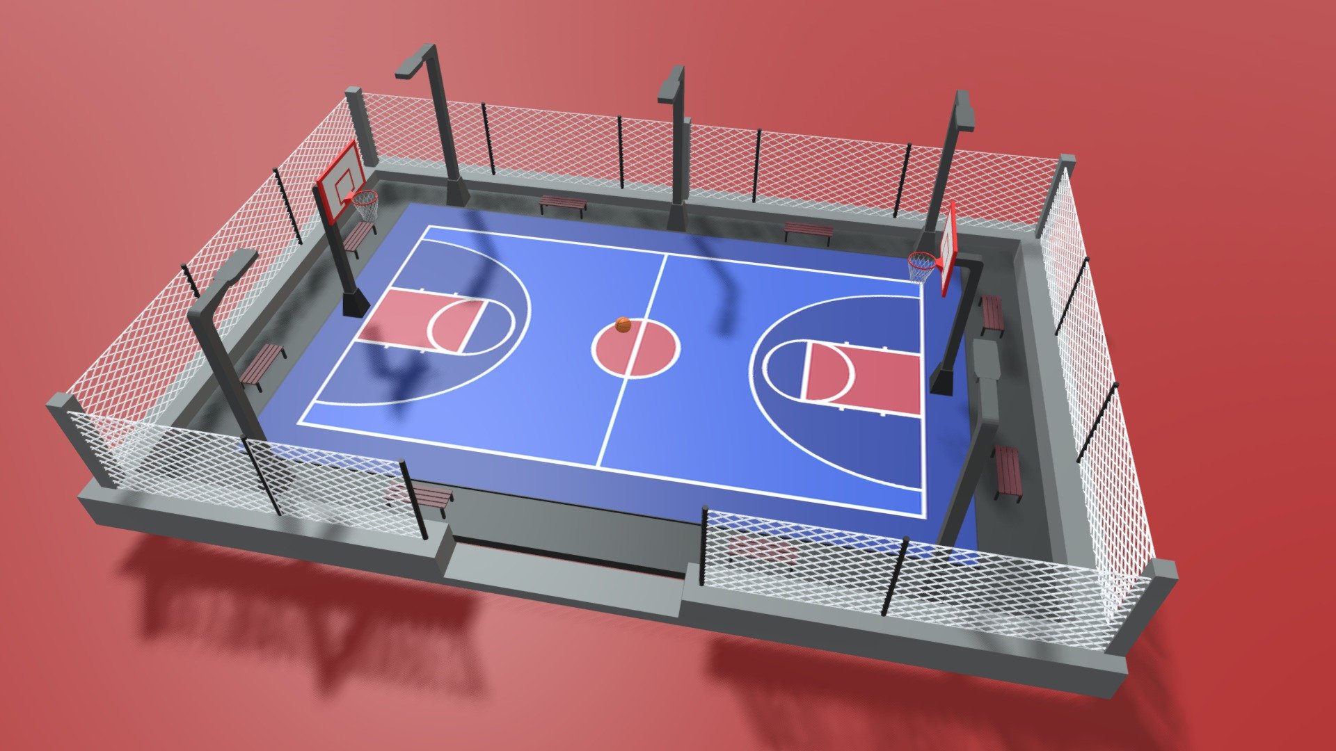 Basketballcourt 3d model