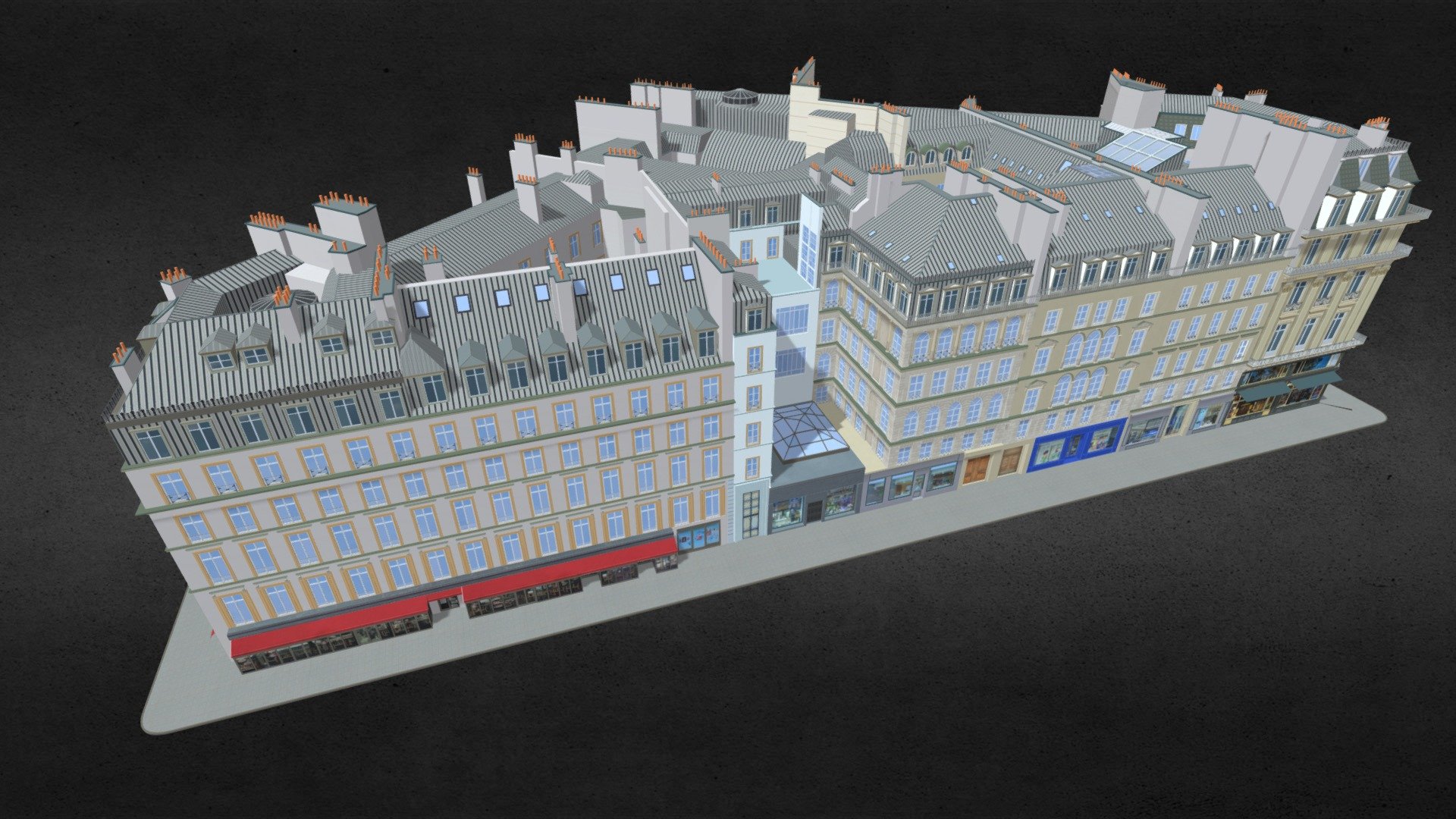 Paris Apartment Haussmann Palais Building 3d model