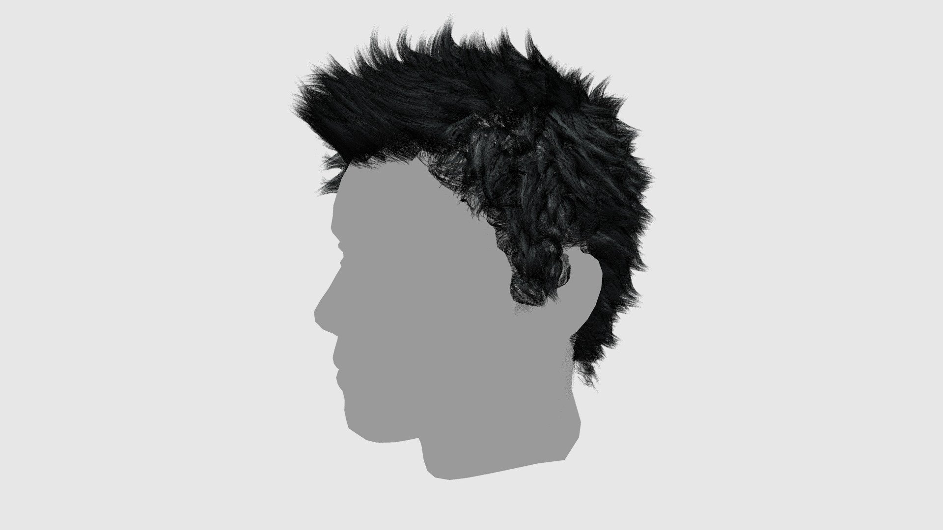 Short Spikey Messy Hair (Mesh) 3d model