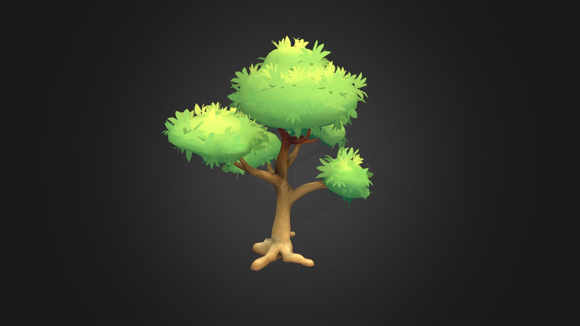 Hand-Painted Fantasy Tree 3d model