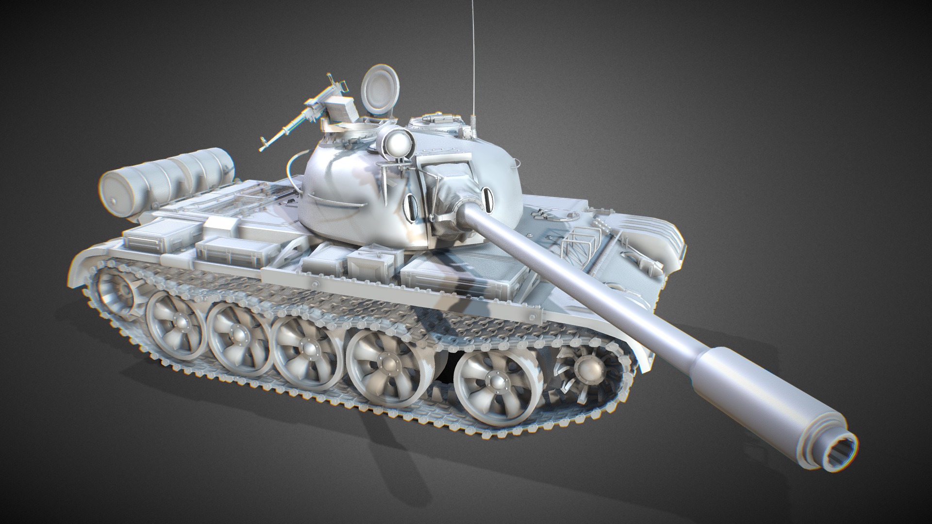 Russian T54/55 Tank 3d model