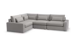 Trent Loose Cover Corner Sofa, Grey Cotton