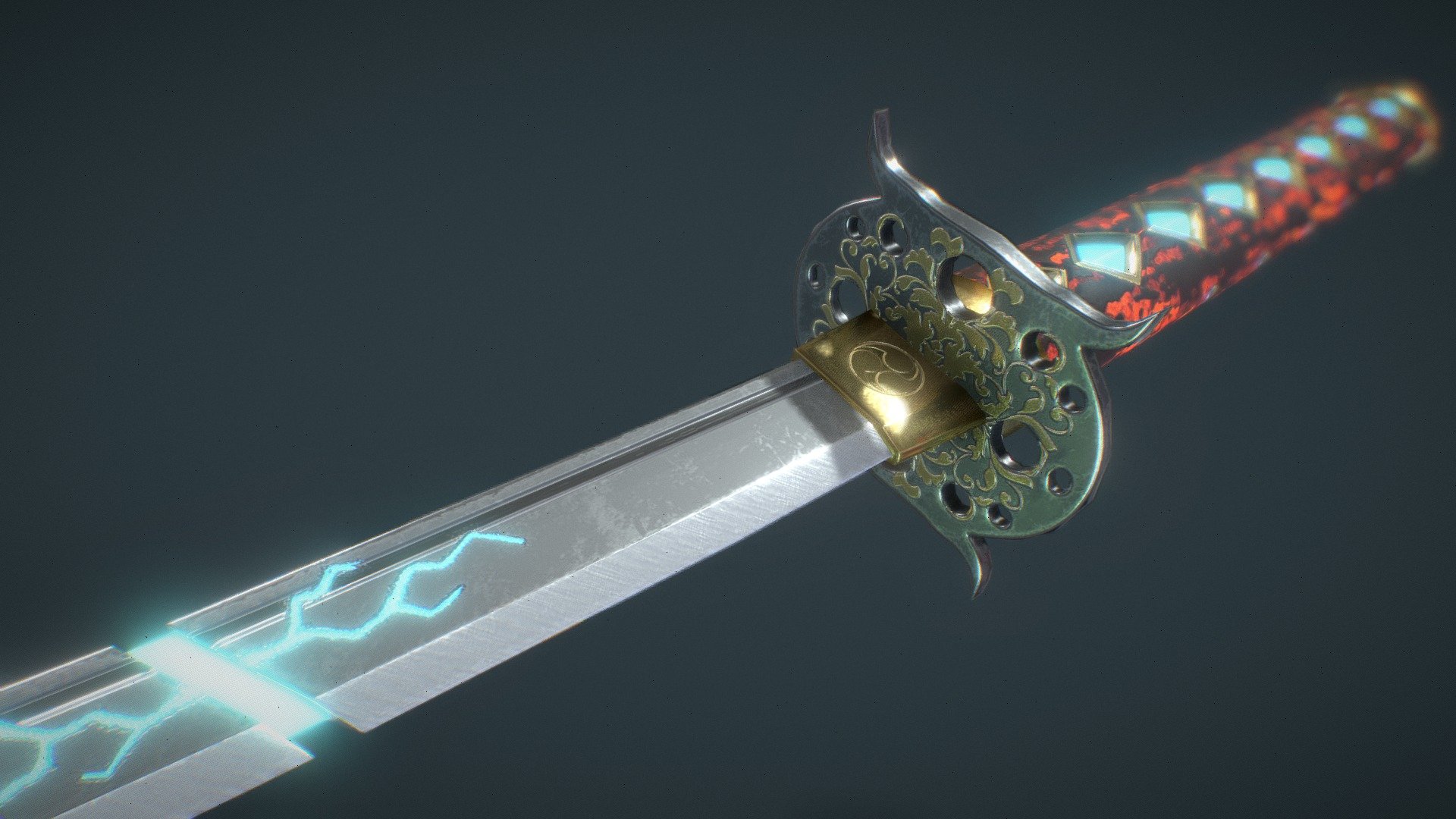 Fantasy Katana Concept Lowpoly 3d model