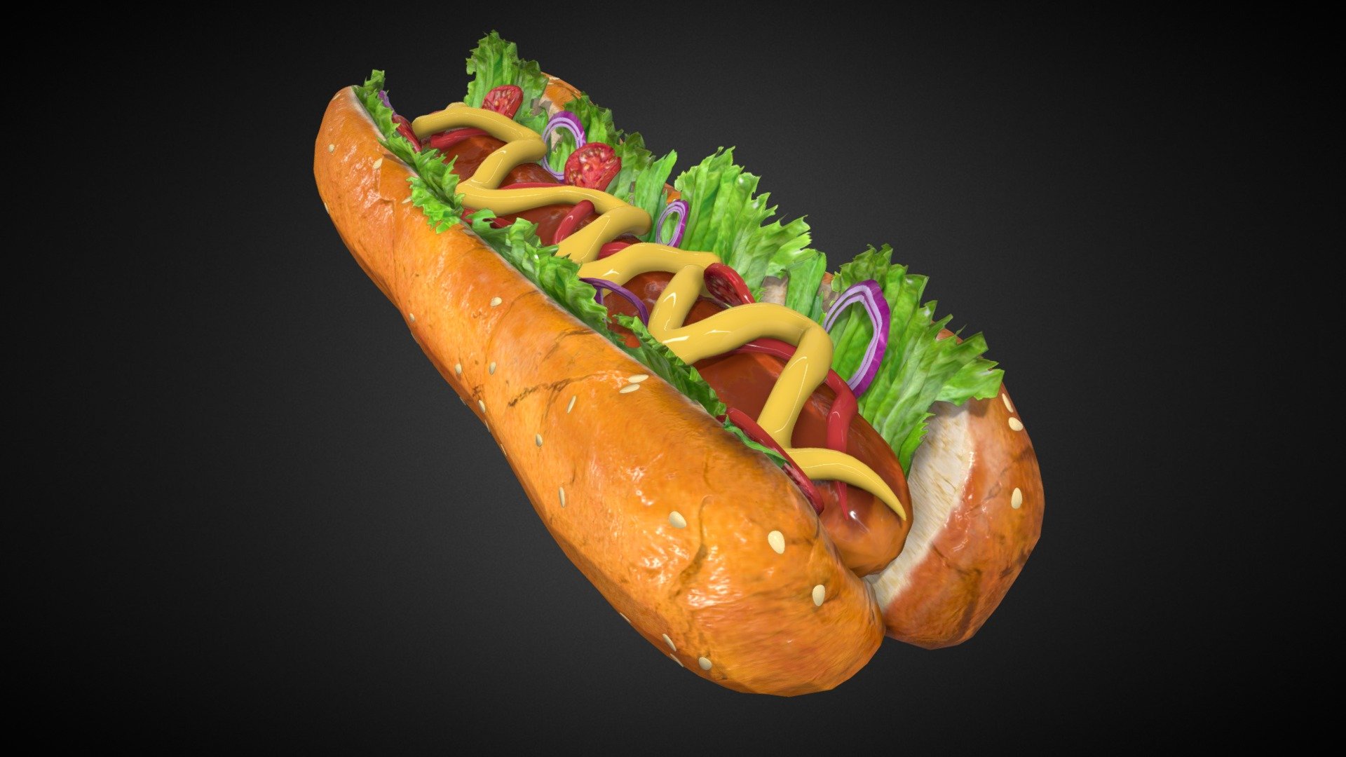 Hotdog 3D Model [Znanye] 3d model