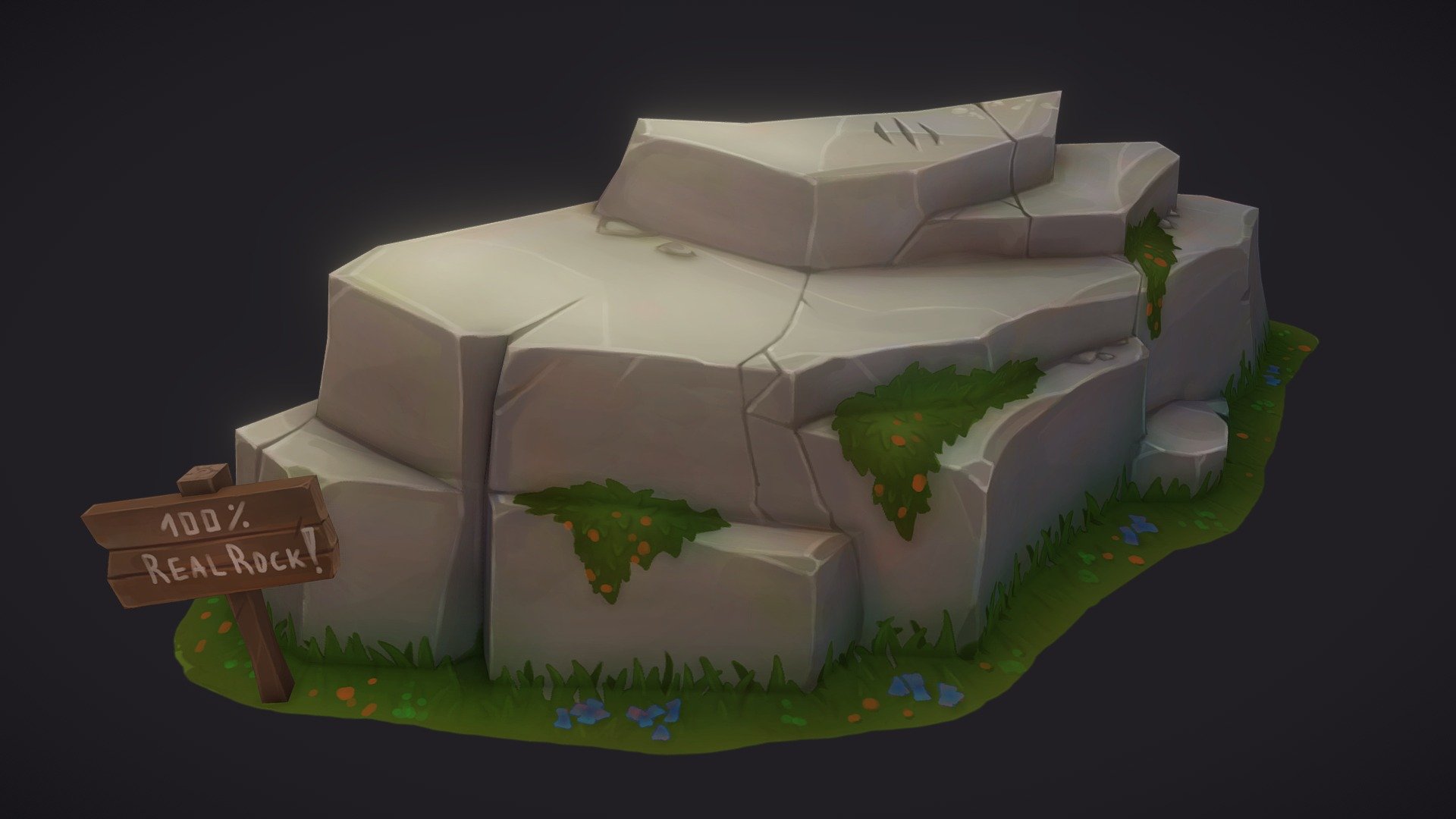 100% Real Stylized Rock 3d model