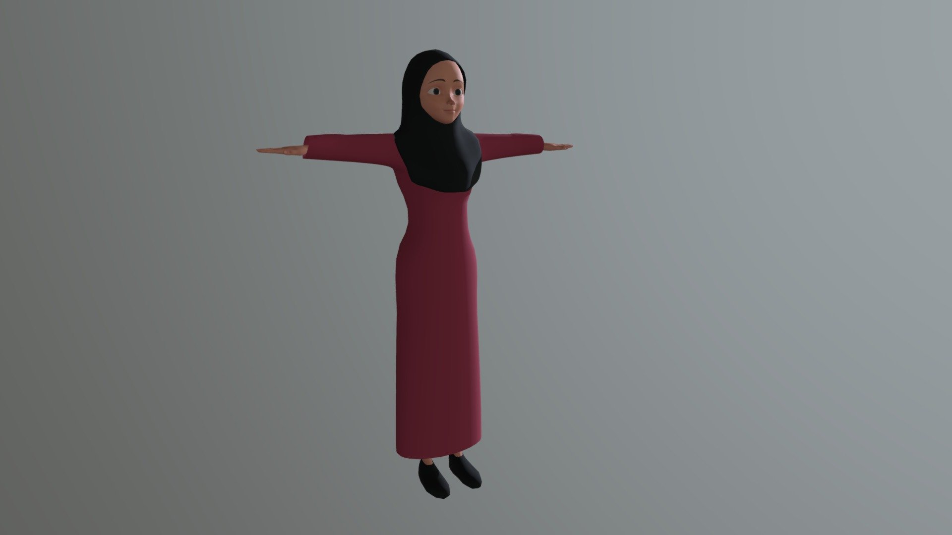 hijab muslim woman 3d model