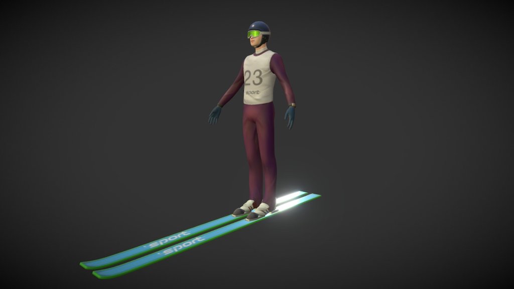 Skier 3d model