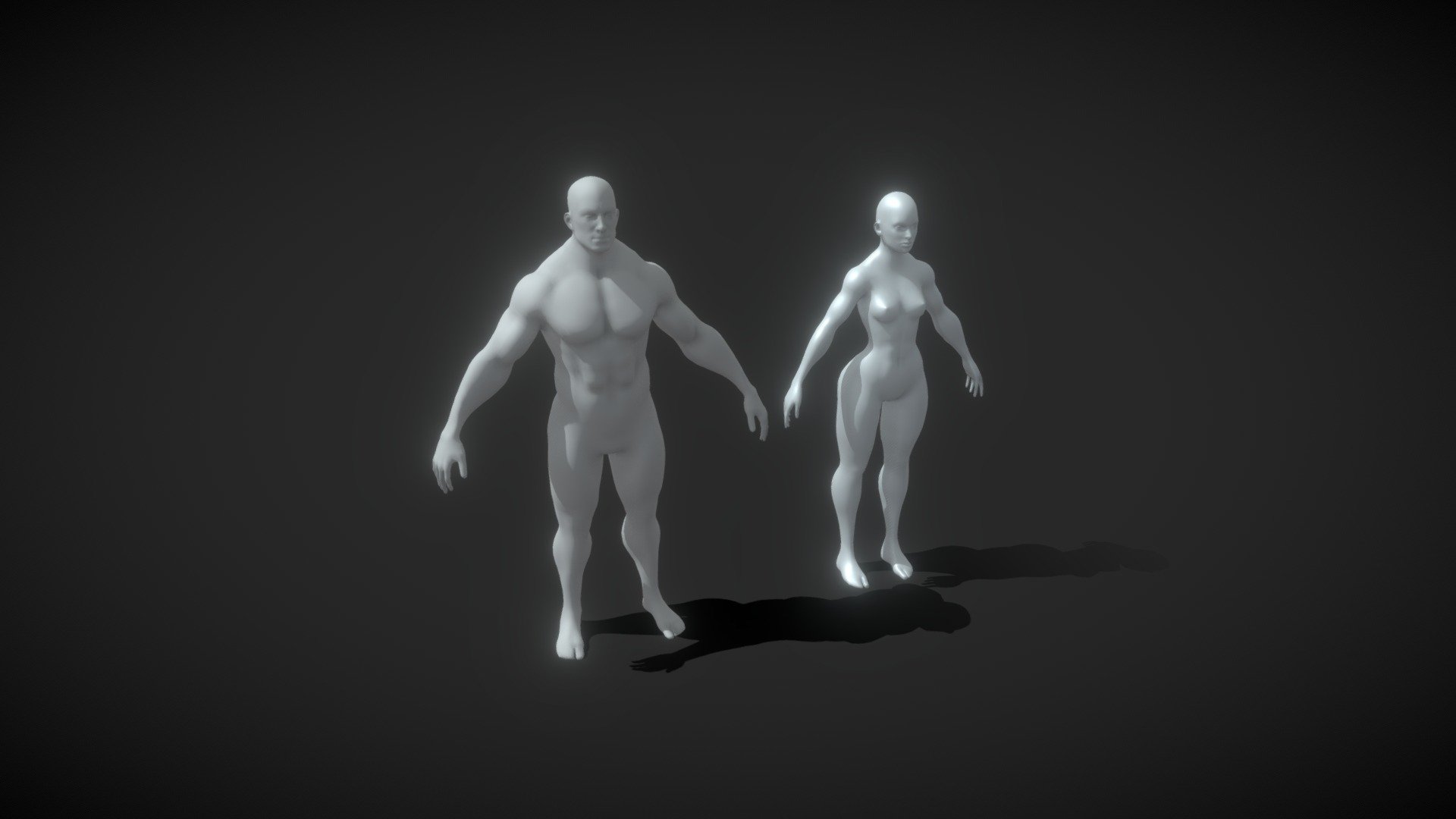 Muscular Human Body Base Mesh 10k Polygons 3d model