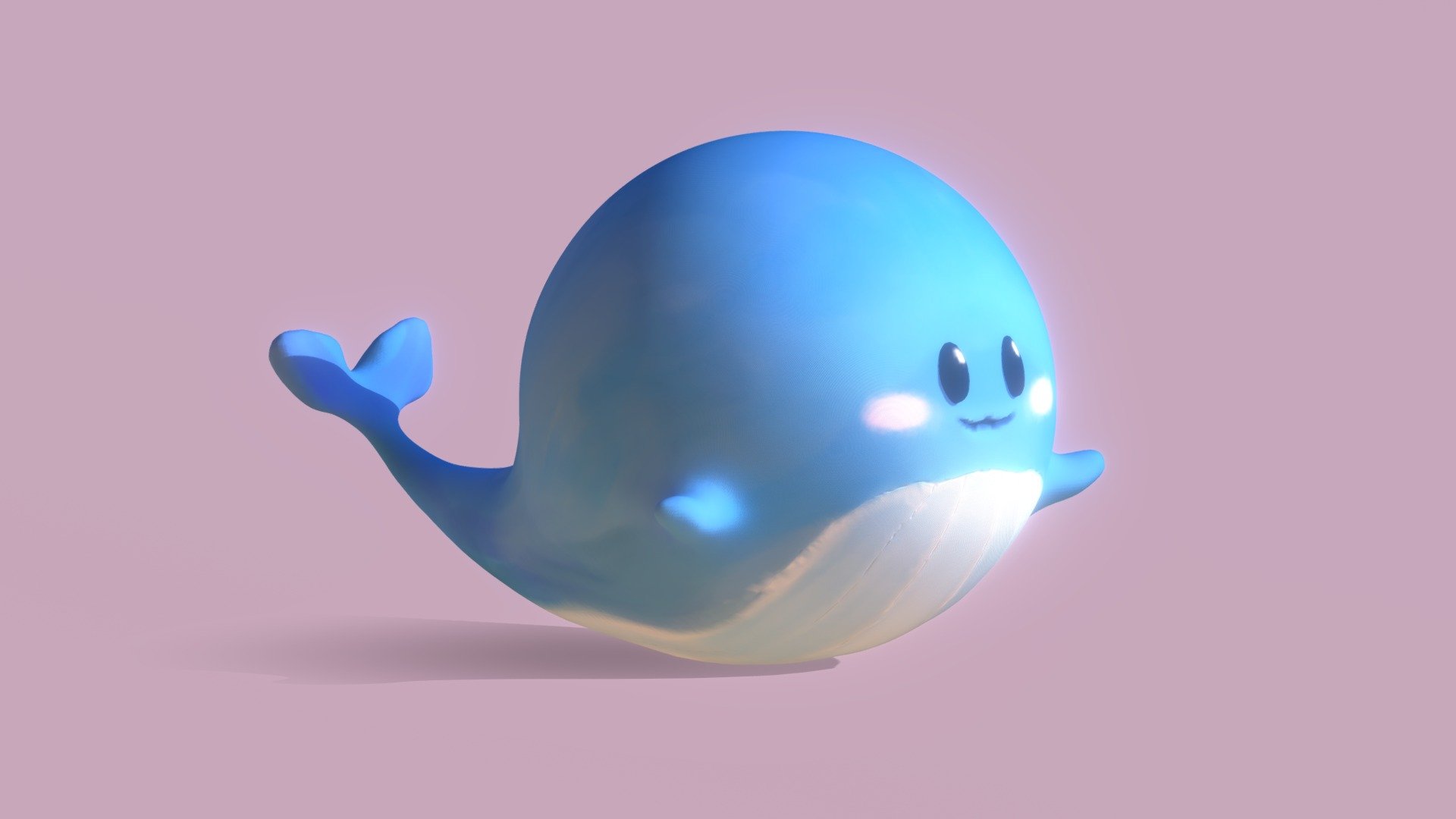 Cute whale for school 3d model