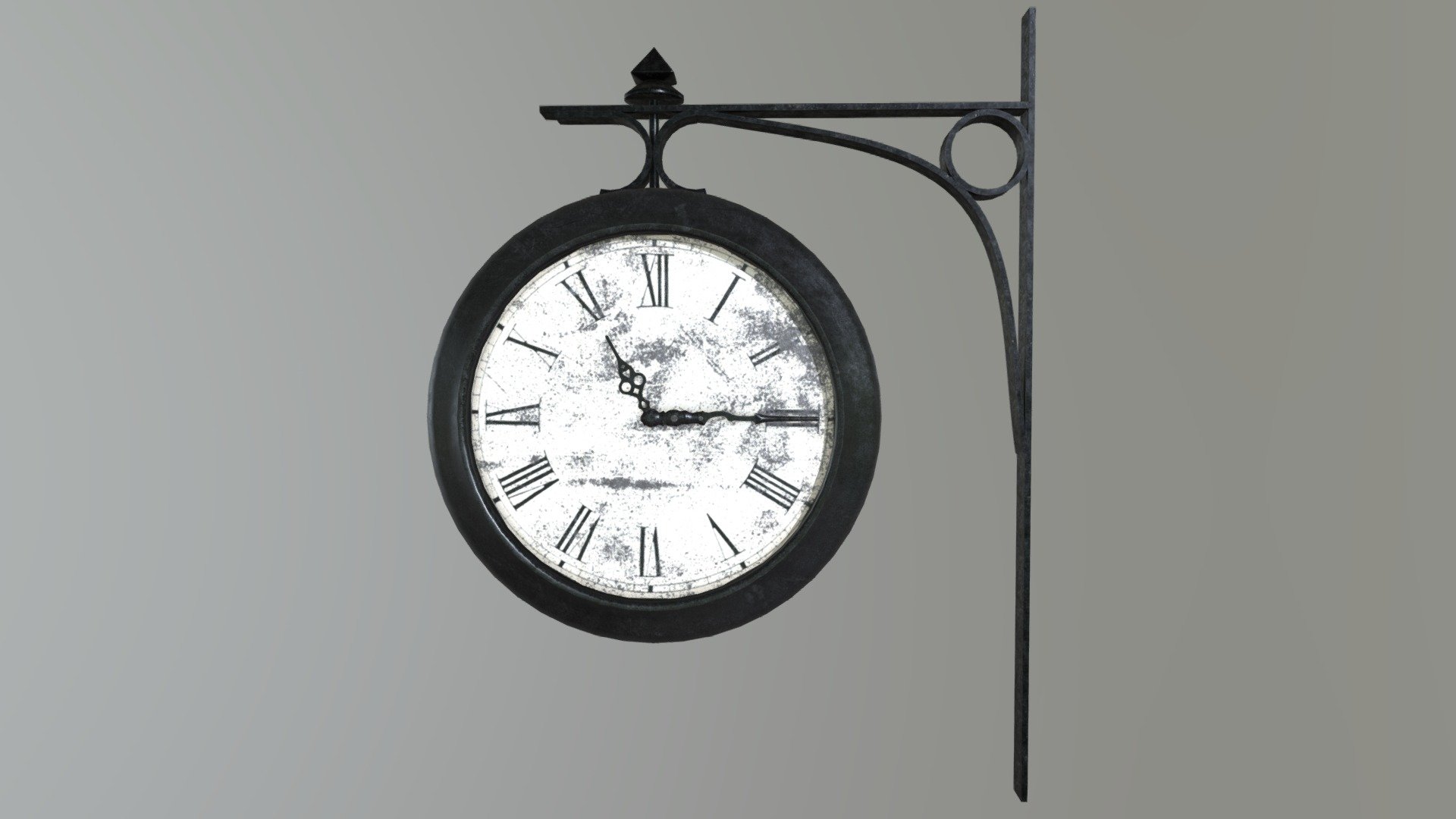 Old Train Station Hanging Wall Clock 3d model