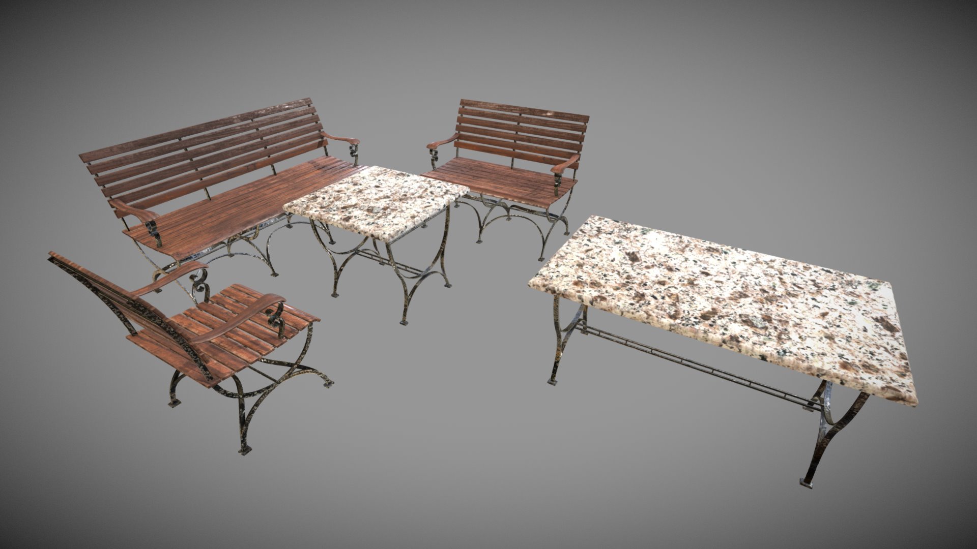 Park Set 3d model