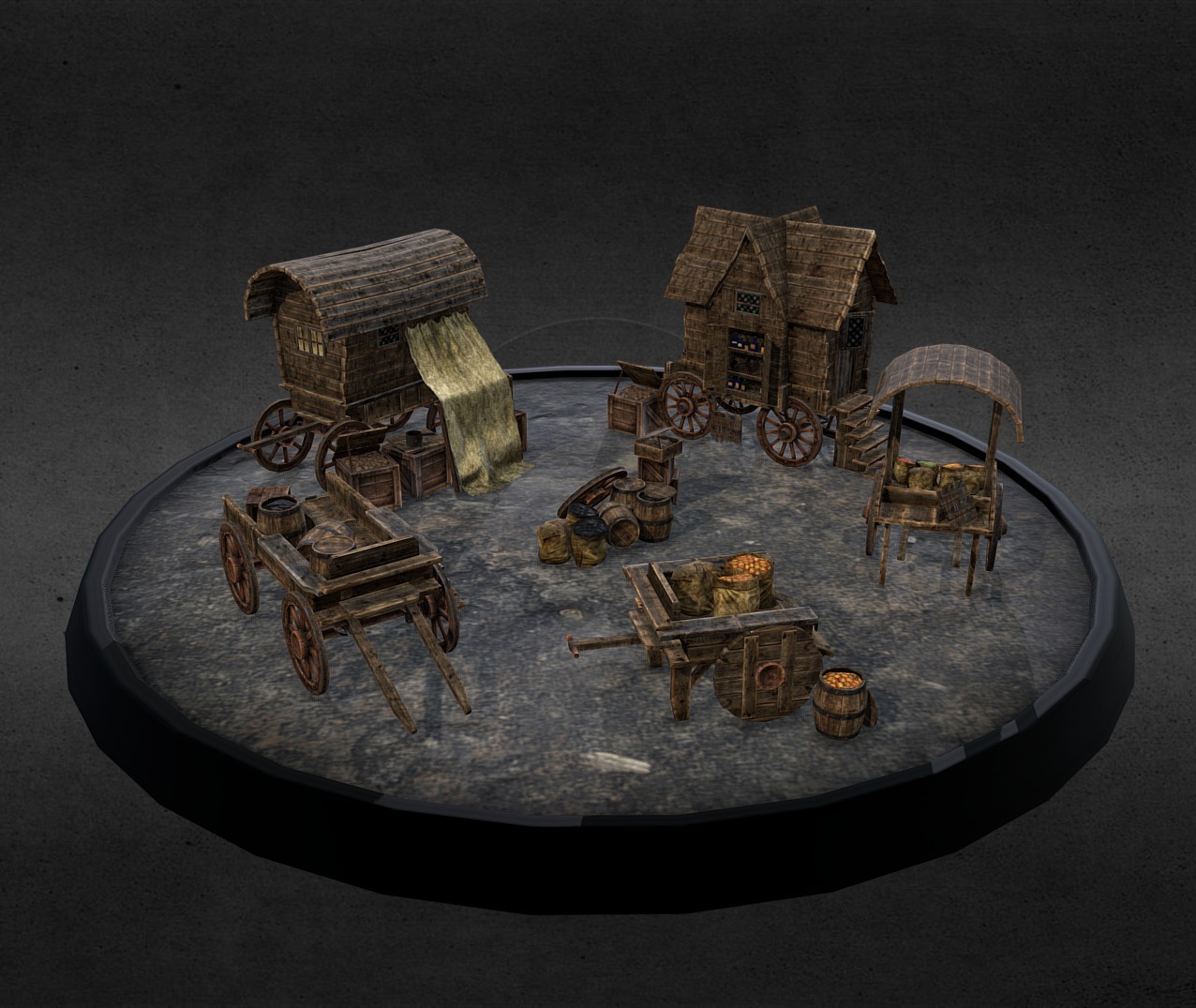 Empire Merchant Cart Examples 3d model