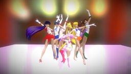 Sailor Scouts Rashiku Ikimasho pose