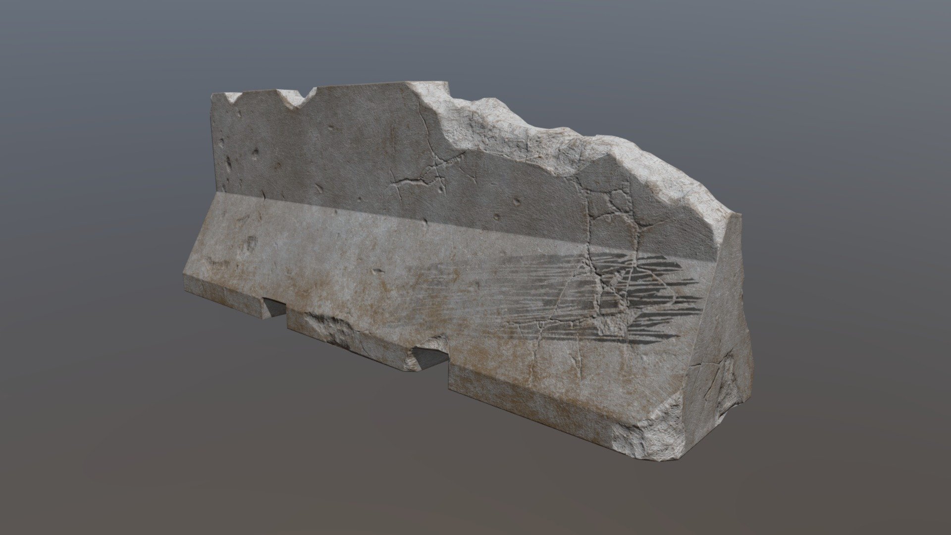 Concrete Road Barrier Variant #2 3d model