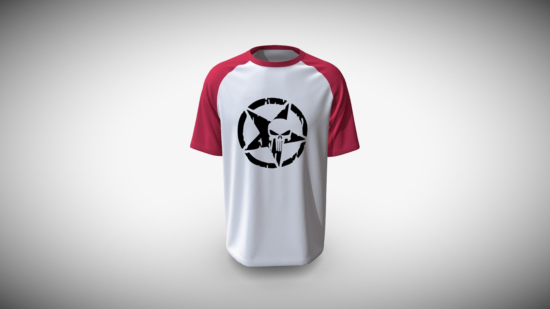 Raglan Sleeve Tee Design 3d model