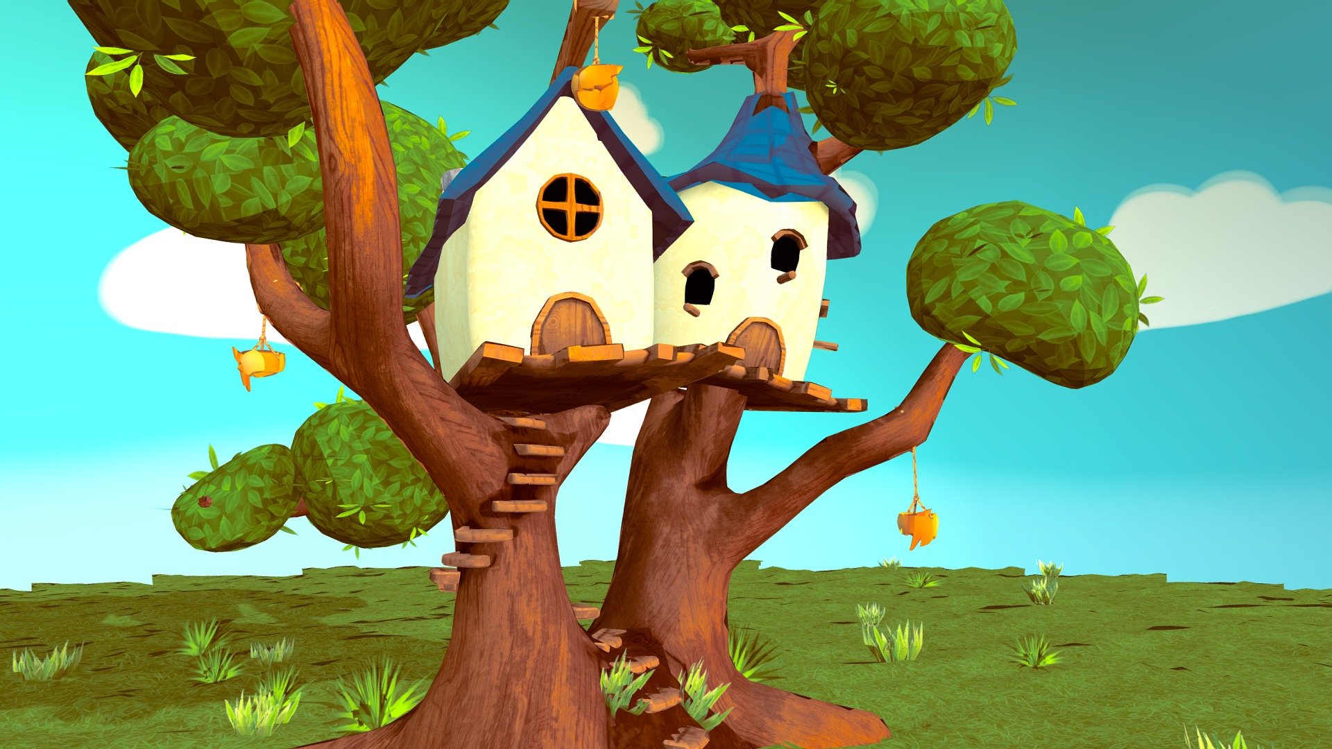 A Bird Mans Treehouse 3d model