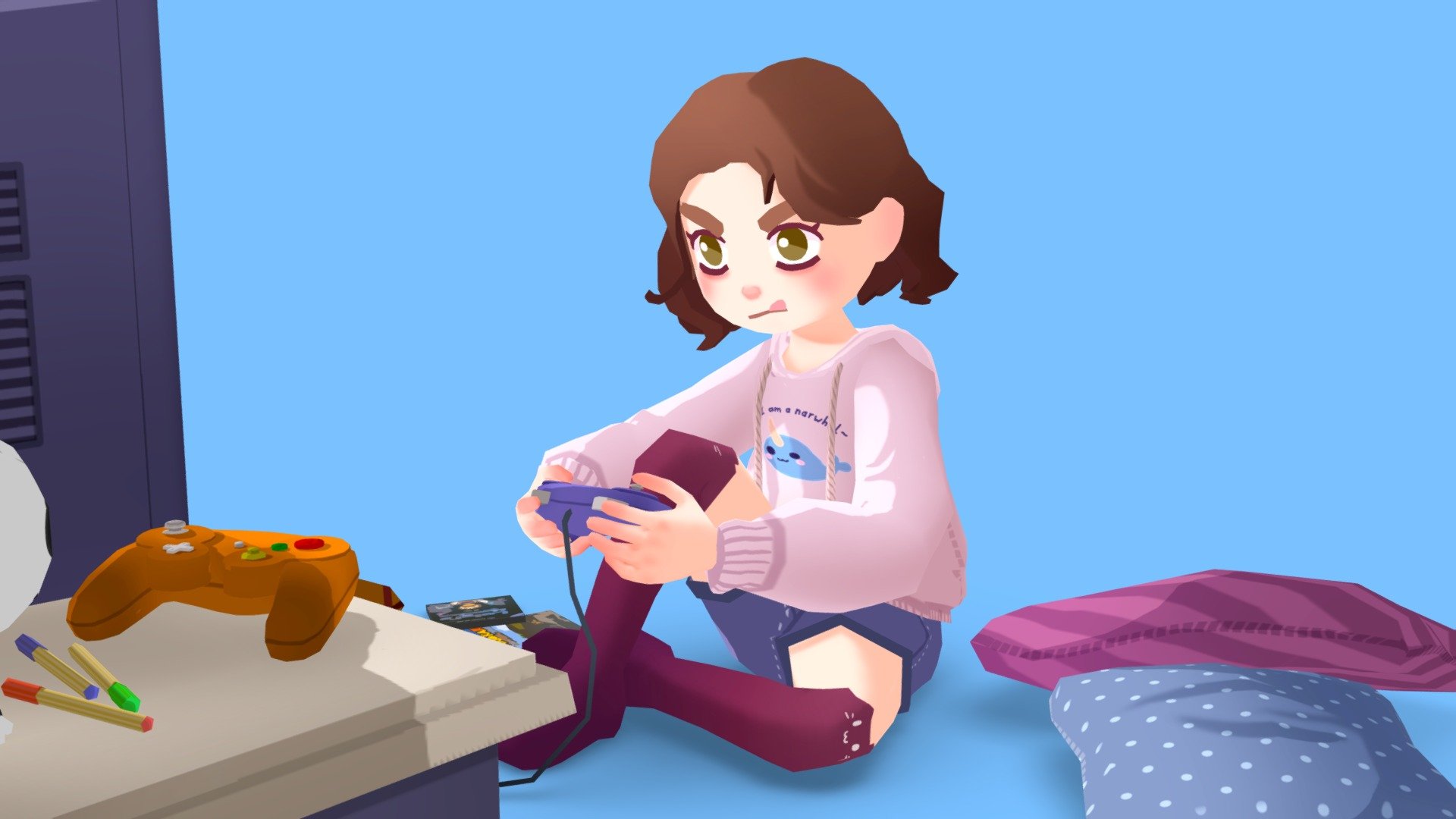 Gamer Girl 3d model