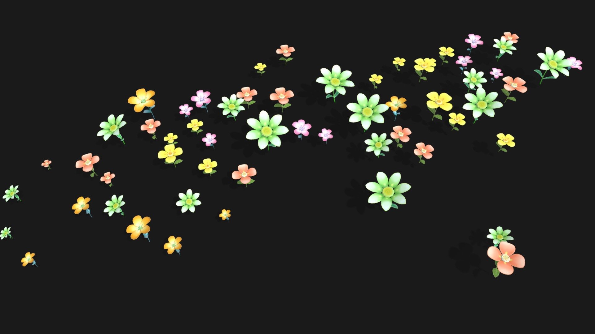 flower 2d 3d model