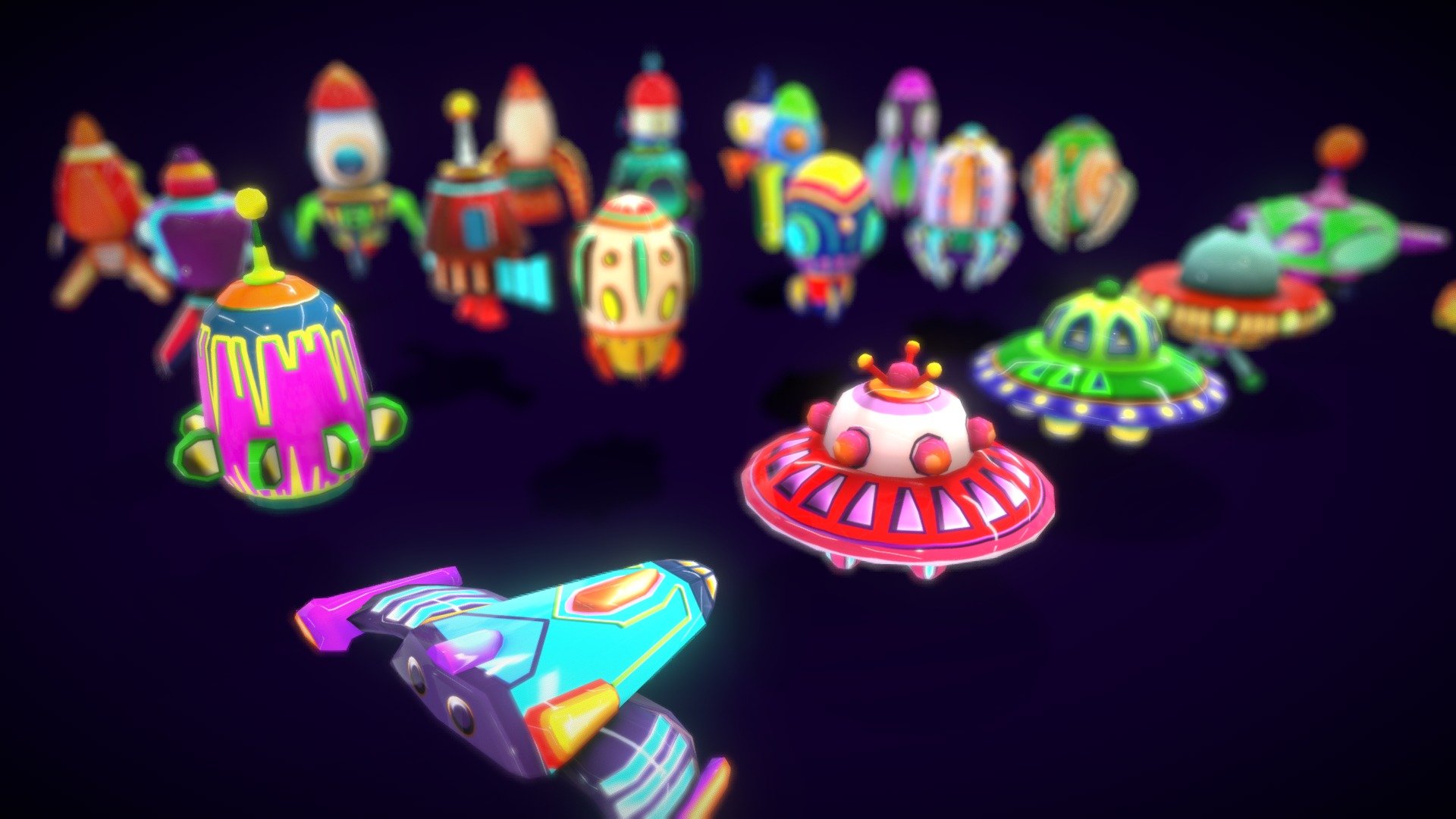 Cartoon SpaceShip 3d model