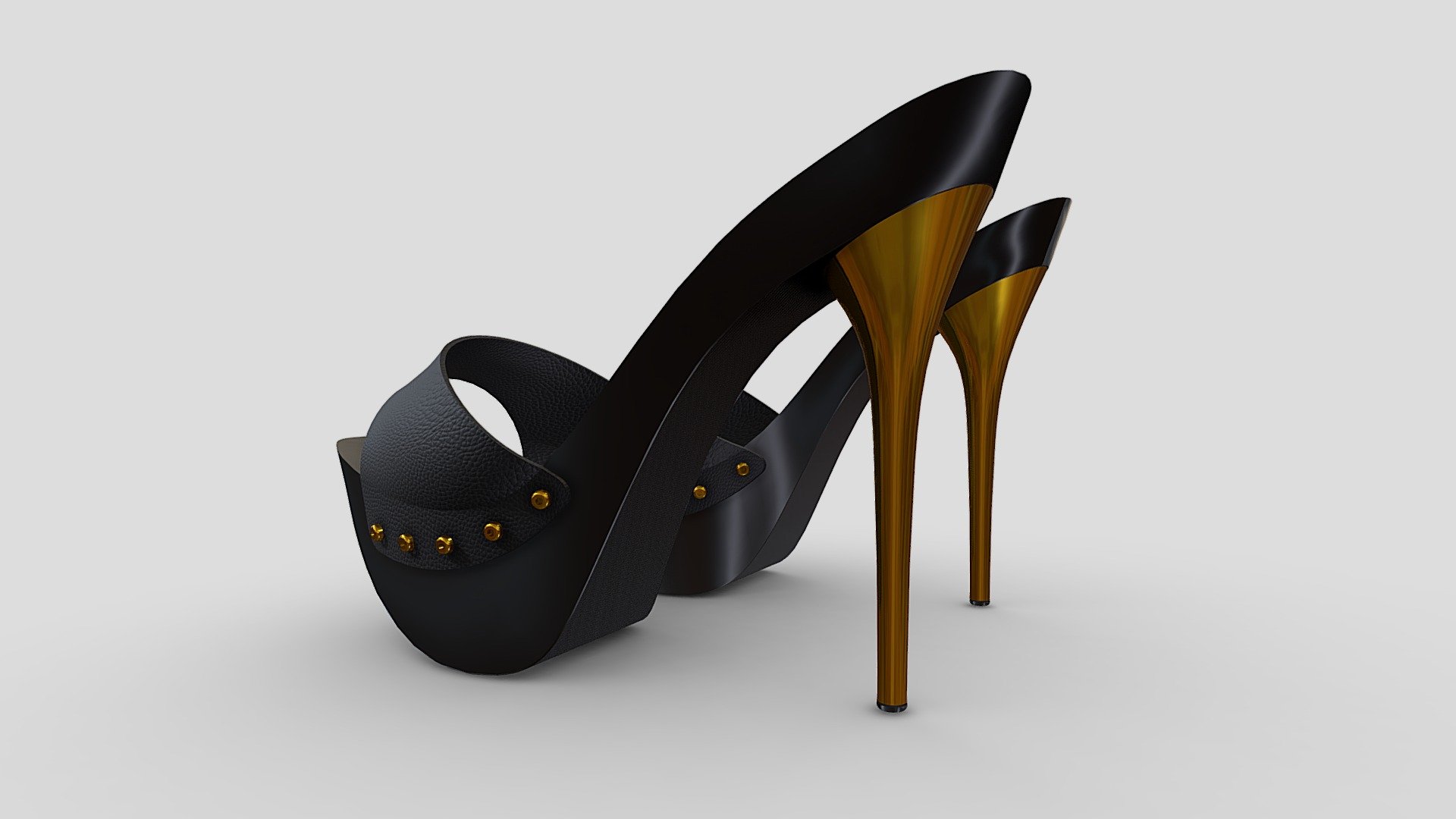 High heels open shoes 3d model