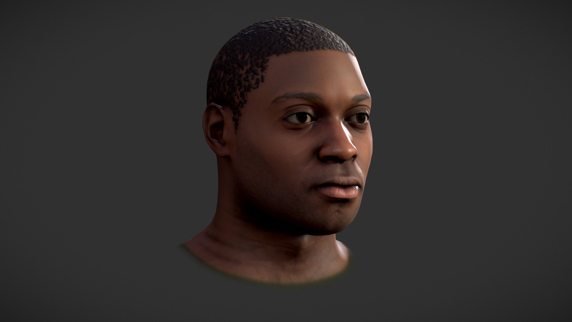 African Male Bust 3d model