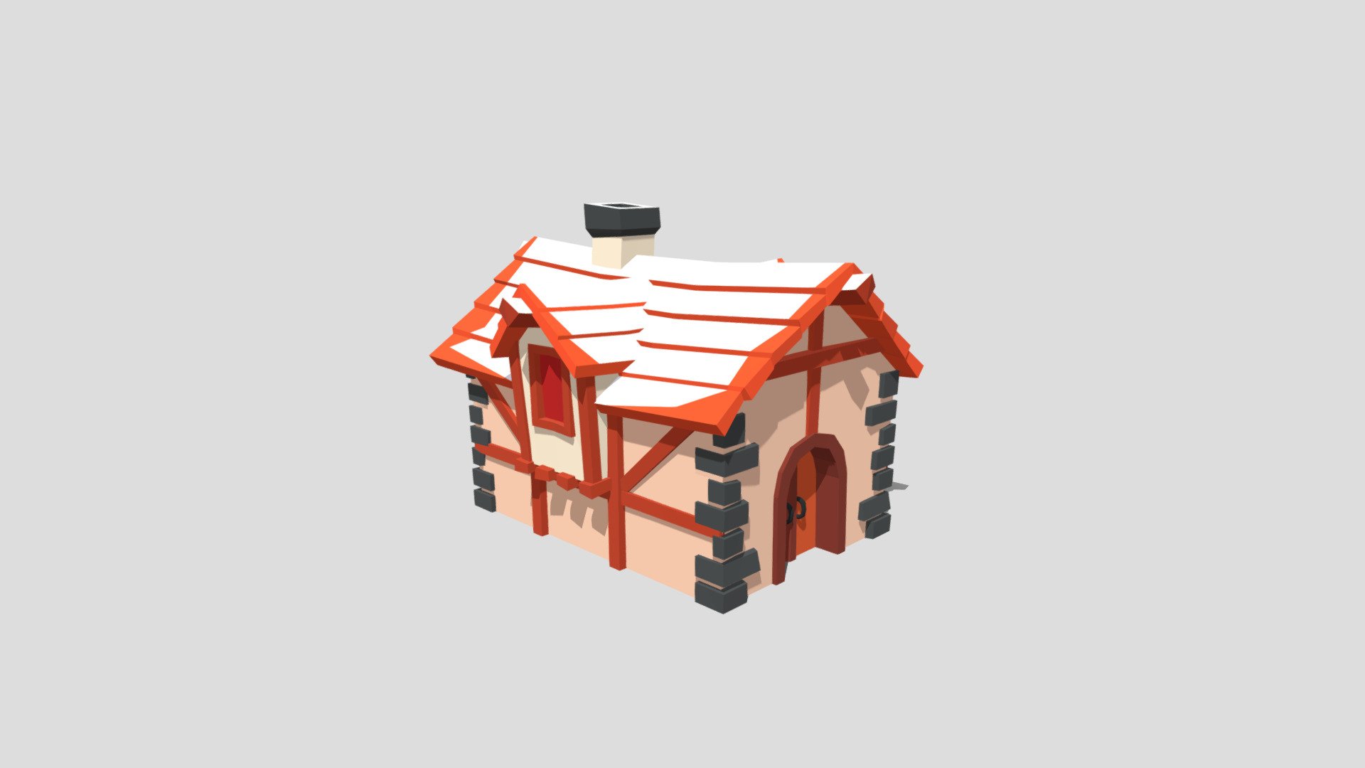 Low poly medieval house 5 3d model