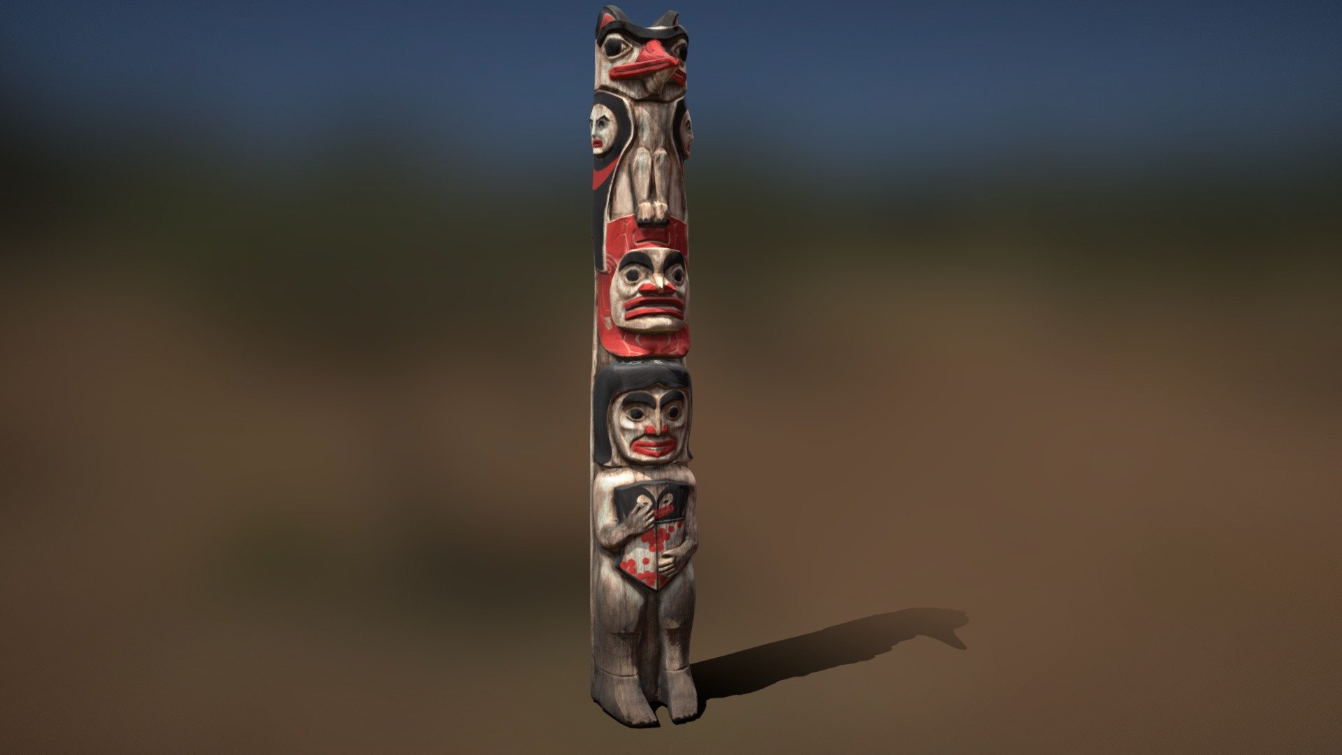 Indian Totem Pole 3d model