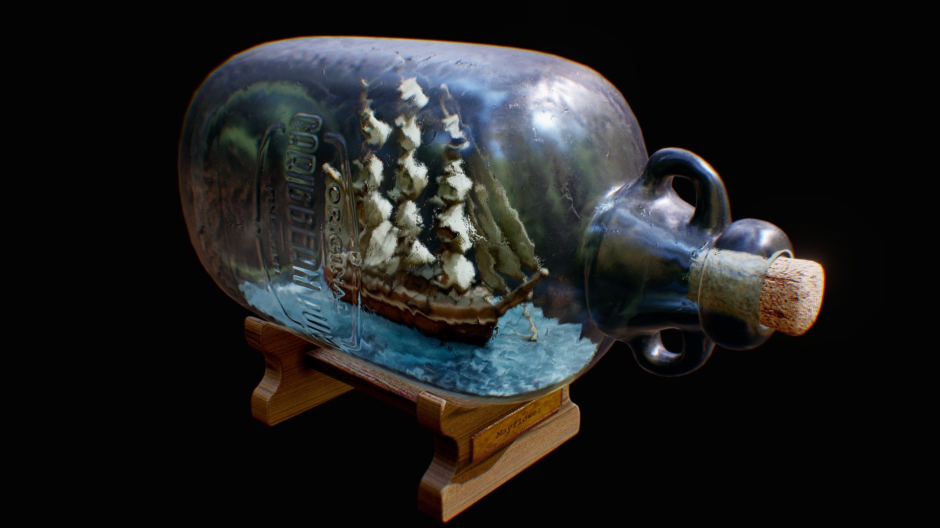 Ship in a bottle 3d model