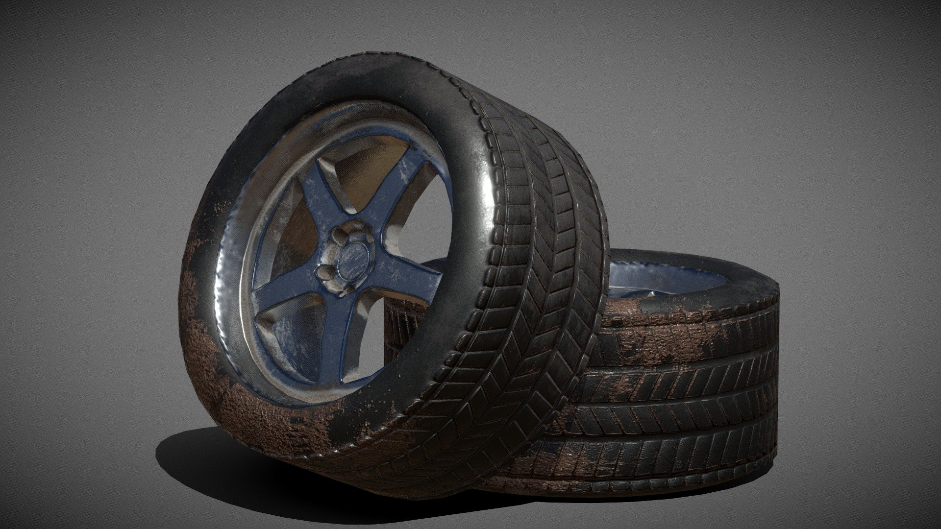 Trashed Tyres 3d model