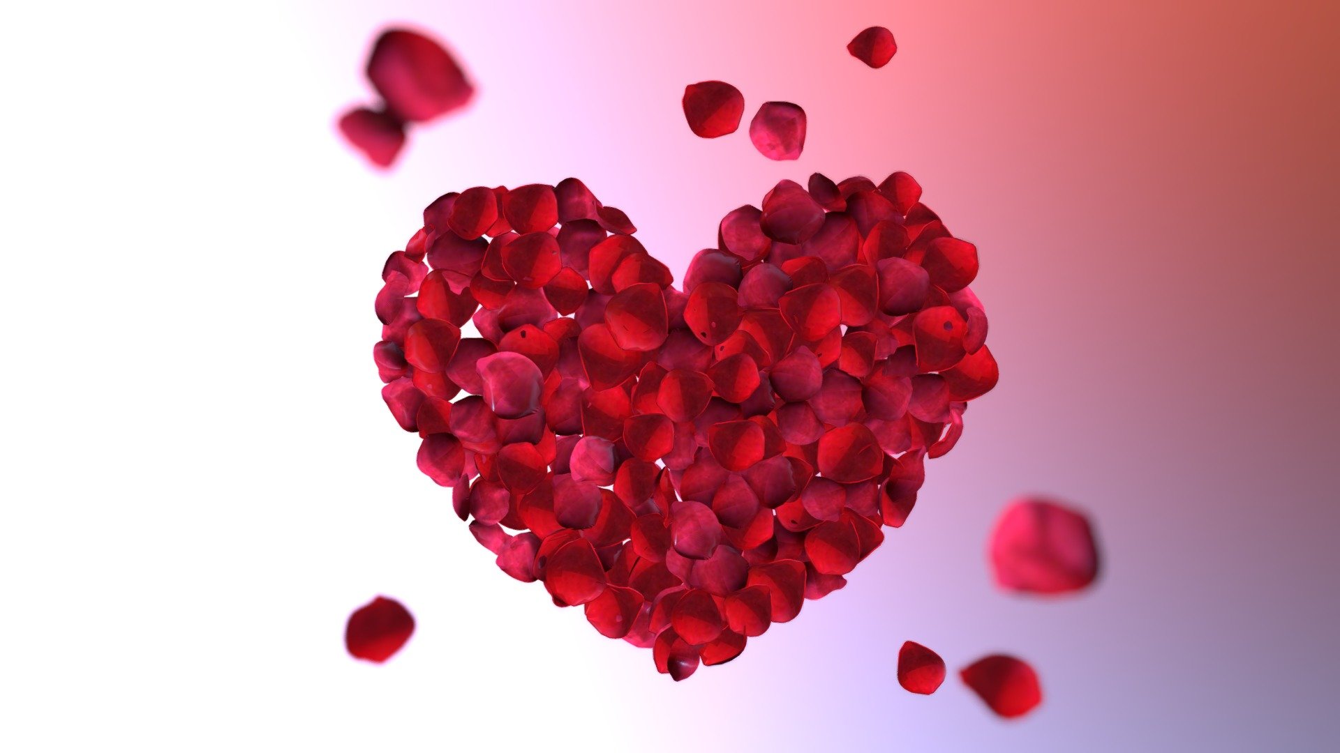 HEART ROSE PETAL 3d model